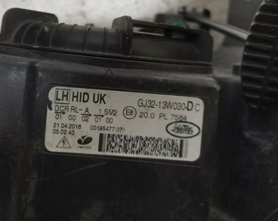 RANGE ROVER EVOQUE L538 PASSENGER SIDE XENON HEADLIGHT GJ32-13W030-DC jlr16