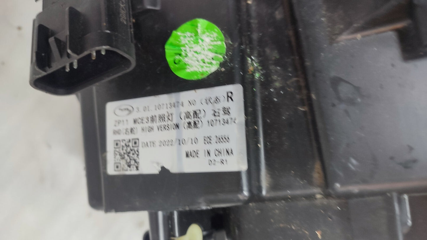 MG MG3 2018 - 2022 DRIVER RIGHT SIDE HEADLIGHT P/N 10713474 mg26