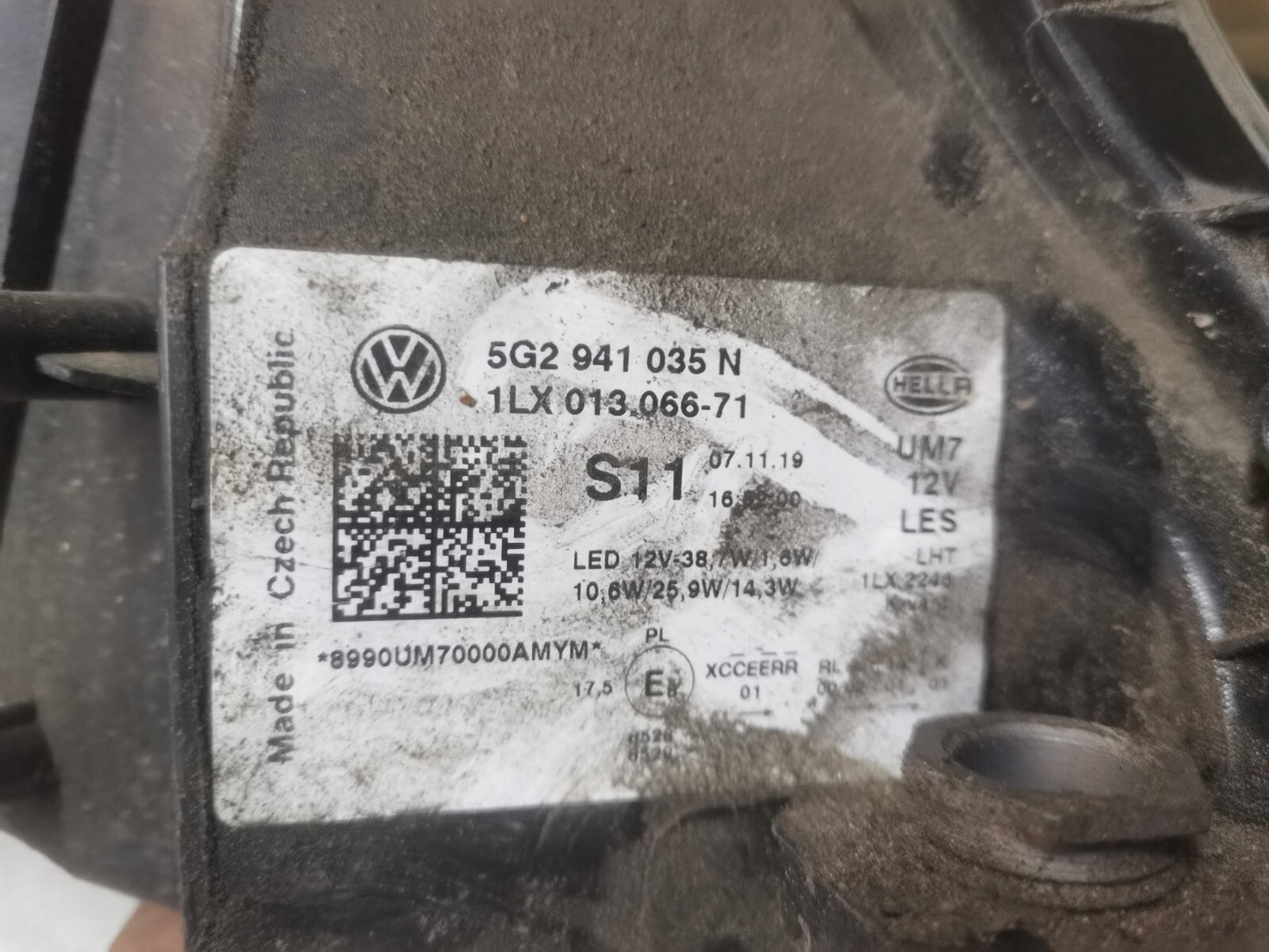 VW Golf GTE MK7.5 LED Headlight Passenger Left Side 2017-20 vwgo81