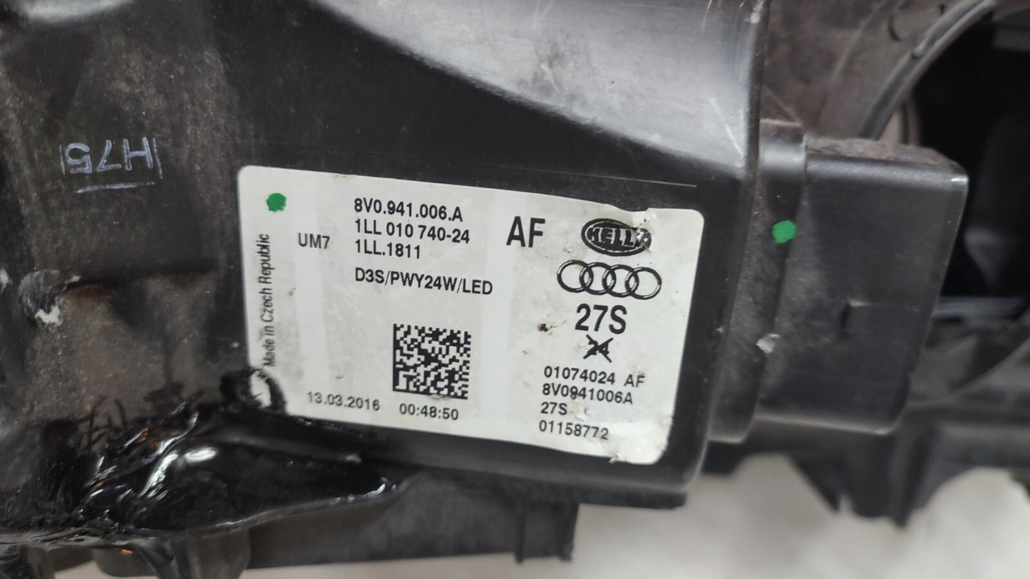 AUDI A3 HEADLIGHT BI XENON DRIVER SIDE RIGHT O/S 2012-16 8V0941006A au172