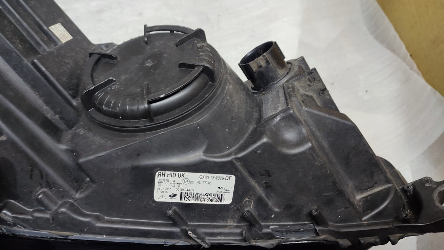 JAGUAR XF X260 F PACE X761 HEADLIGHT DRIVER SIDE RIGHT GX63-13W029-DF jlr46