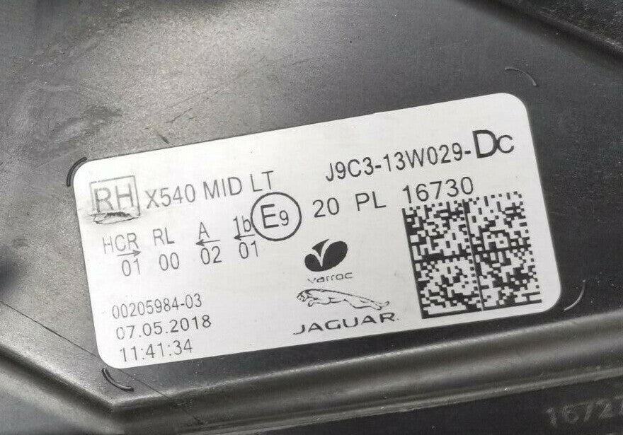JAGUAR E-PACE 2017-20 DRIVER SIDE OSF FULL LED HEADLIGHT J9C3-13W029-DC jlr7