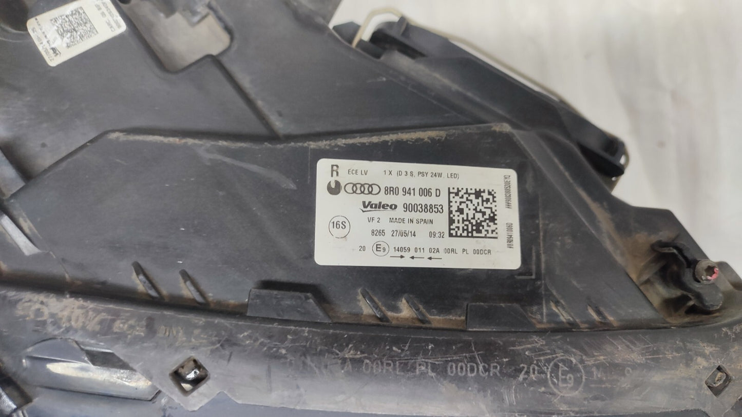 AUDI Q5 8R O/S DRIVERS XENON HEADLIGHT 8R0941006D 2012-2016 au167