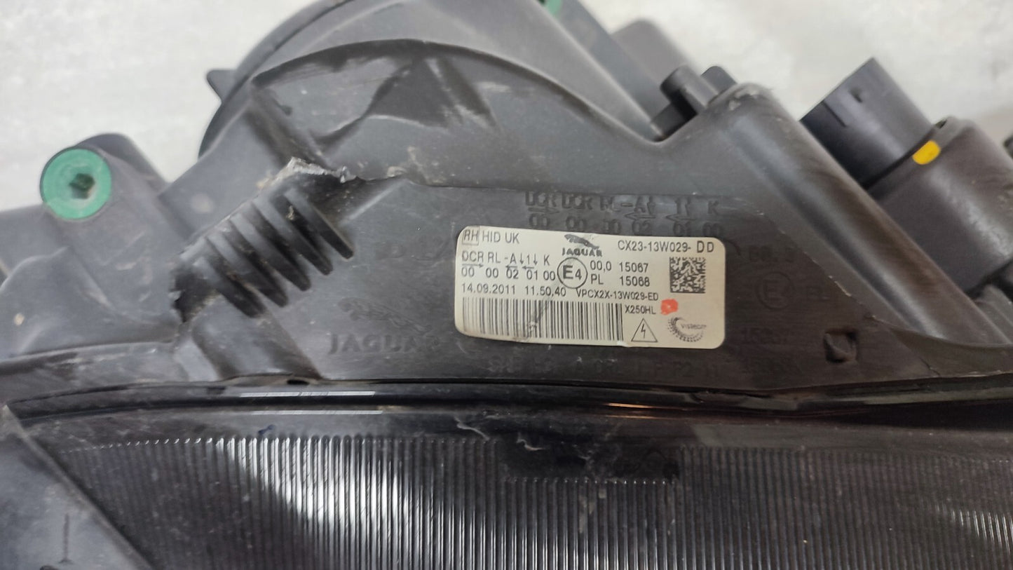 JAGUAR XF FL X250 XENON HEADLIGHT FRONT RIGHT DRIVER SIDE 2012 CX23-13W029-DD