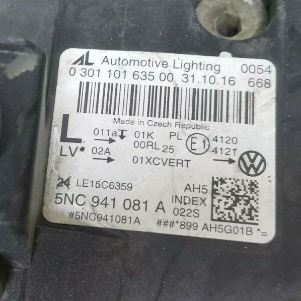 VOLKSWAGEN TIGUAN NS XENON LED HEADLIGHT 5NC941081A vwti66