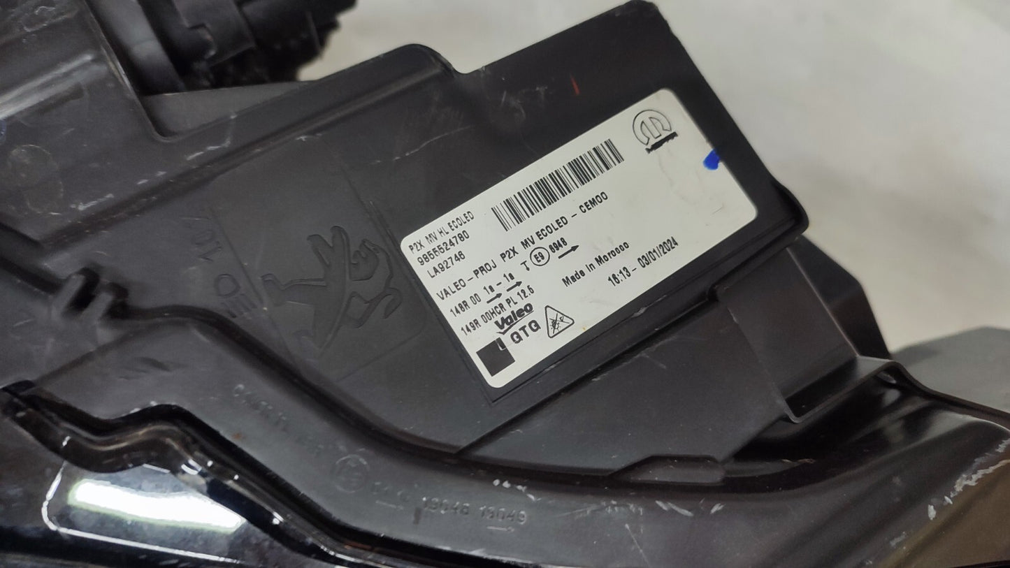 Peugeot 208 passenger headlight 9855524780 valeo 2024 psa75
