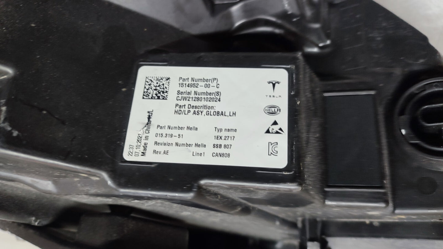 TESLA MODEL 3 / Y GENUINE HEADLIGHT LEFT SIDE N/S/F 1514952-00-D  151495200D t8