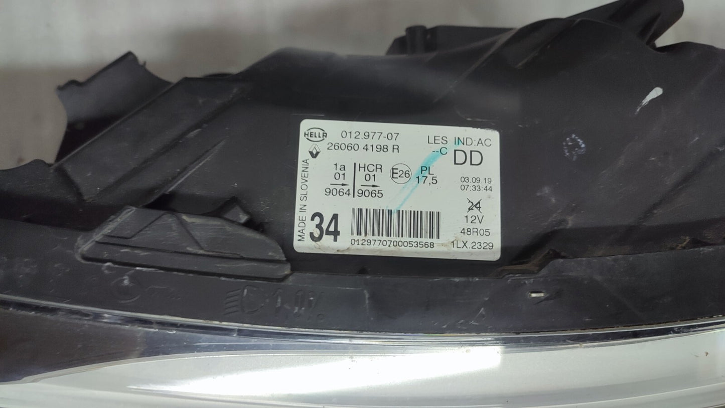 RENAULT CAPTUR GT LINE 2019 PASSENGERSIDE N/S LED HEADLIGHT  260604198R ren45