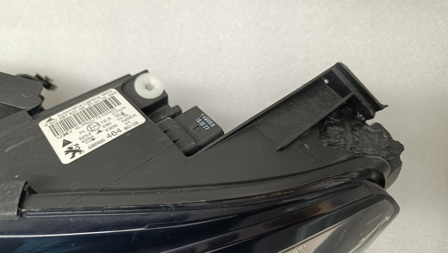 PEUGEOT 308 HEADLIGHT FRONT LEFT PASSENGER SIDE 9800546480 LED MK2 2013-17 psa96