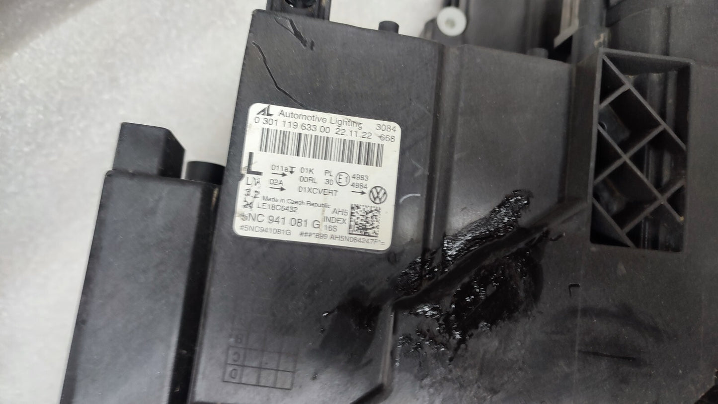 VOLKSWAGEN TIGUAN IQ LIGHT PASSENGER SIDE HEADLIGHT 2021-2023 5NC941081G vw168