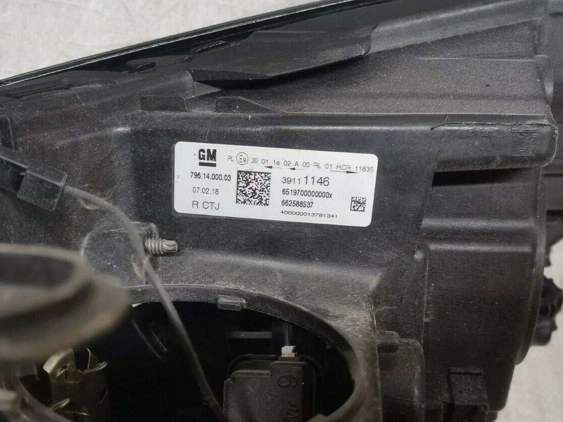 VAUXHALL ASTRA K 39111146 FRONT HEADLIGHT RIGHT SIDE RHD OSF vak1