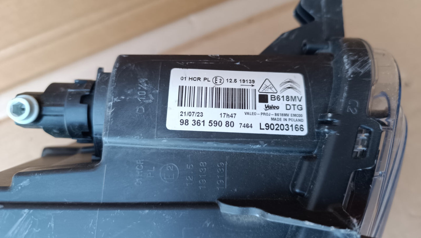 CITROEN C3 GENUINE 2020-23 DRIVER SIDE RIGHT LED VISION HEADLIGHT 9836159080 p98