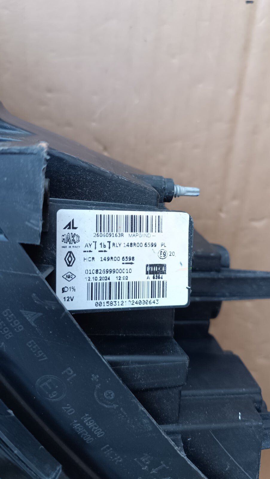 RENAULT CLIO PASSENGER SIDE LEFT LED HEADLIGHT HEADLAMP LH 2023 2024 E-TECH re66