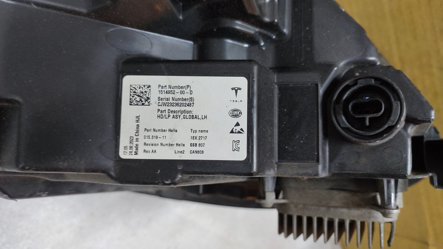 GENUINE TESLA MODEL 3 HEADLIGHT LEFT PASSENGER 1514952-00-D te5