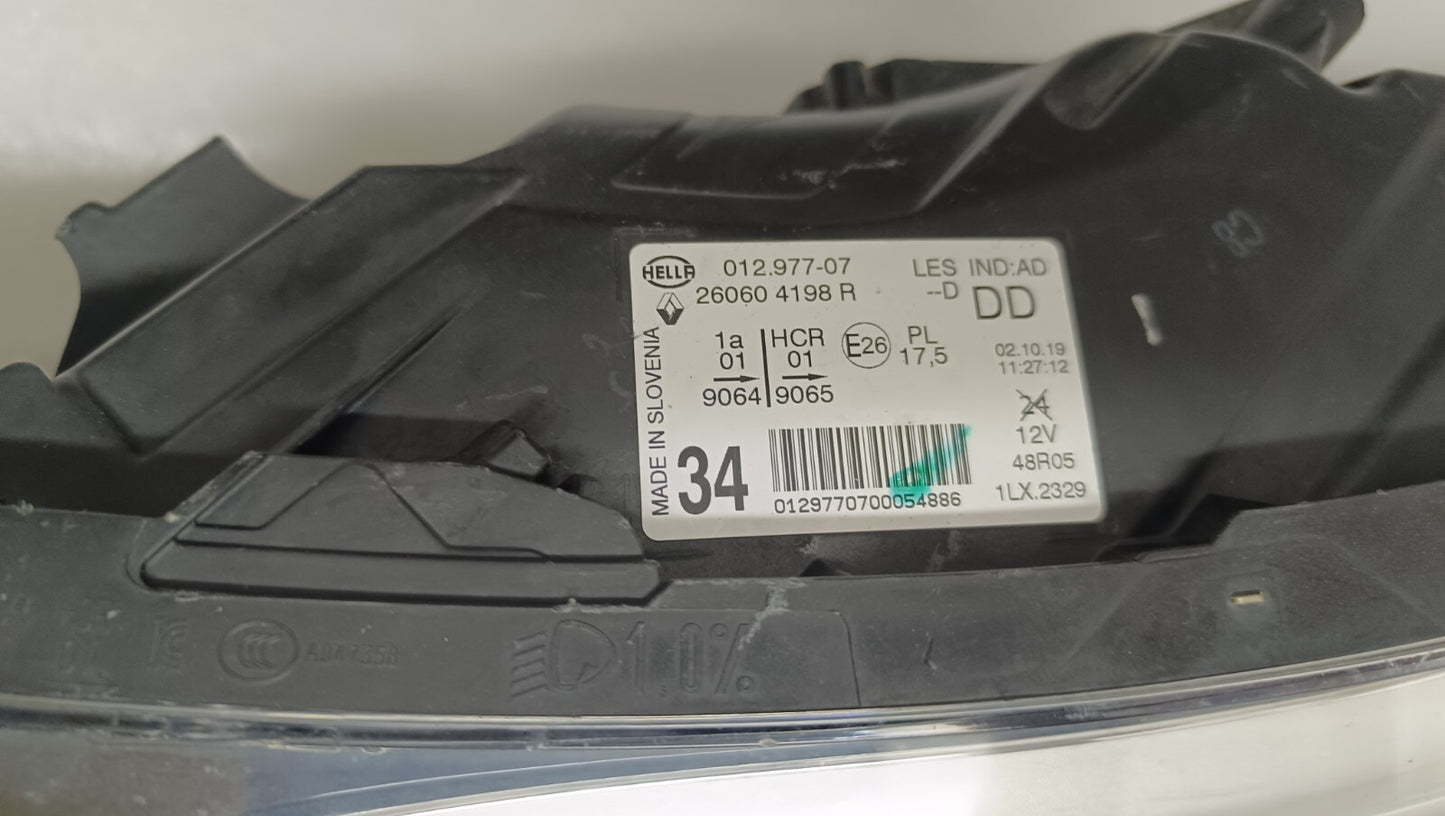 RENAULT CAPTUR GT LINE 2019 PASSENGERSIDE N/S LED HEADLIGHT  260604198R ren51