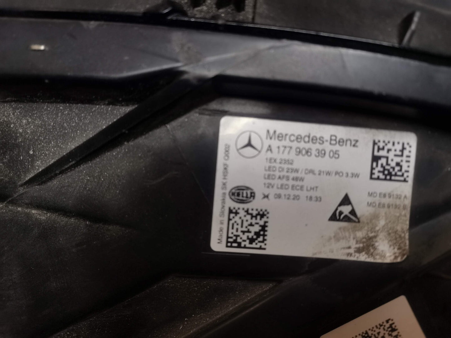 MERCEDES A CLASS W177 2018+ PASSENGERSIDE HEADLIGHT A1779063905 m17734