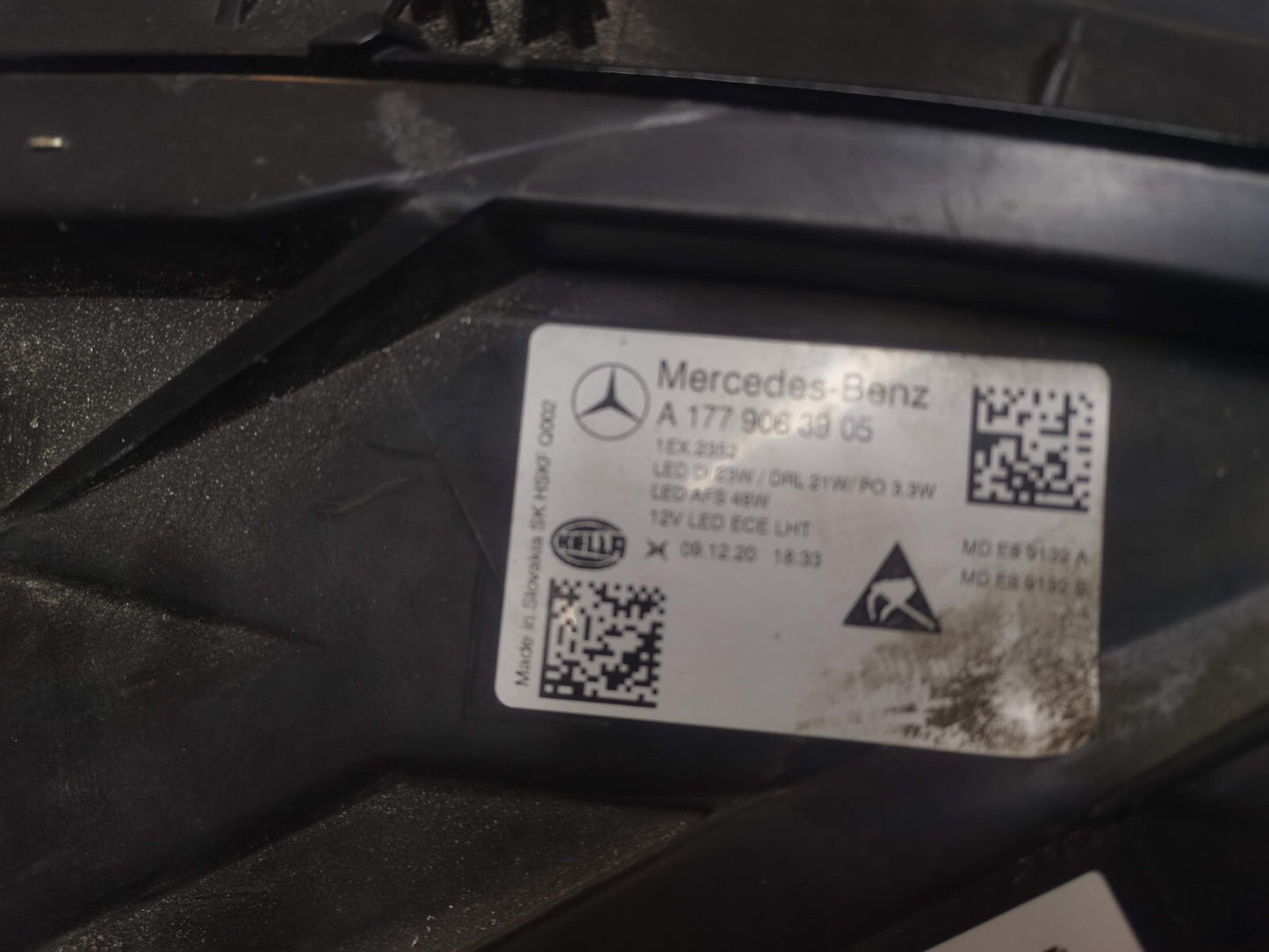 MERCEDES A CLASS W177 2018+ PASSENGERSIDE HEADLIGHT A1779063905 m17734