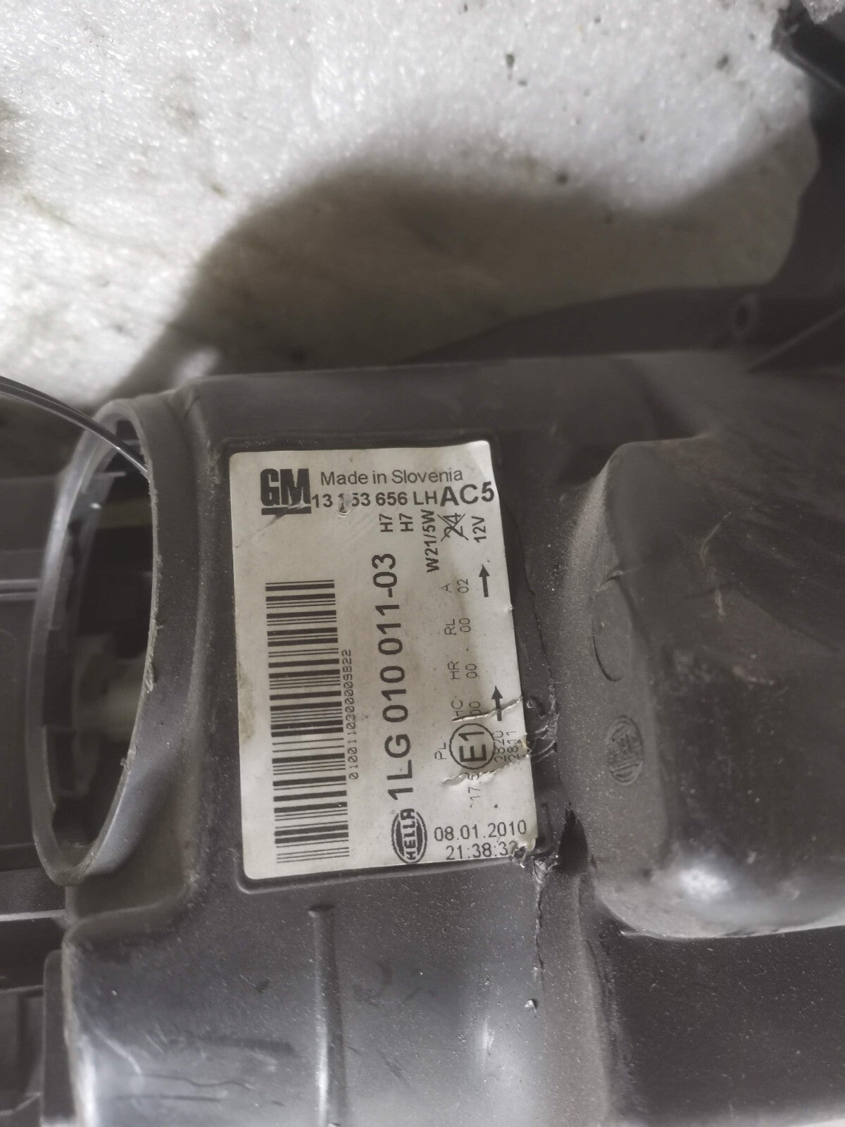 VAUXHALL ASTRA J HALOGEN PASSENGER HEADLIGHT Mk6 (J) 13253646 vxaj72