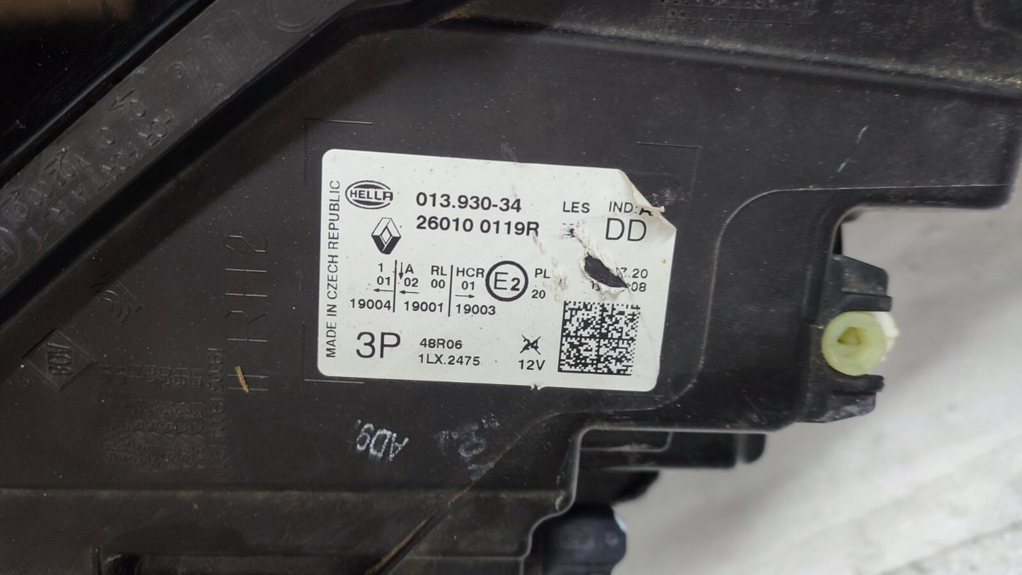 RENAULT CAPTUR HEADLAMP LED RIGHT DRIVER SIDE 260100119R MK2 2019-24 ren36