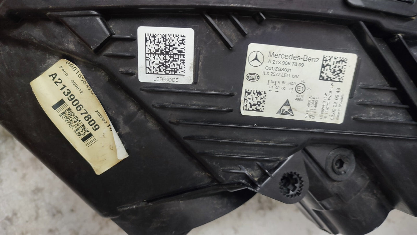 MERCEDES E CLASS W213 LED DRIVER SIDE HEADLIGHT GENUINE 2021-23 A2139067809 m61