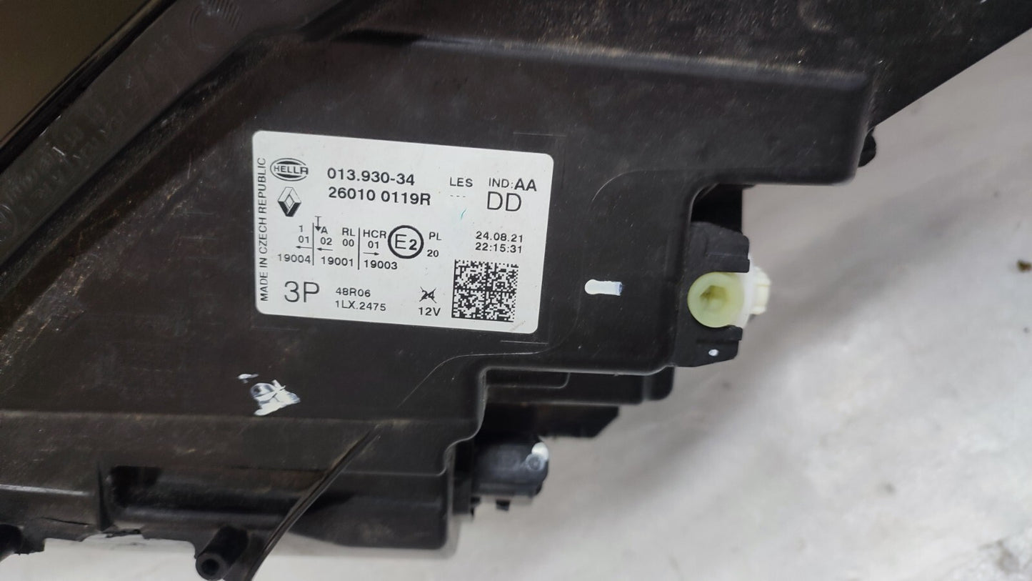 RENAULT CAPTUR HEADLAMP LED RIGHT DRIVER SIDE 260100119R MK2 2019-24 ren35