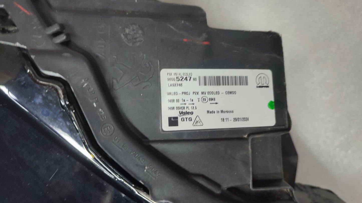 Peugeot 208 passenger headlight 9855524780 valeo 2024 psa91