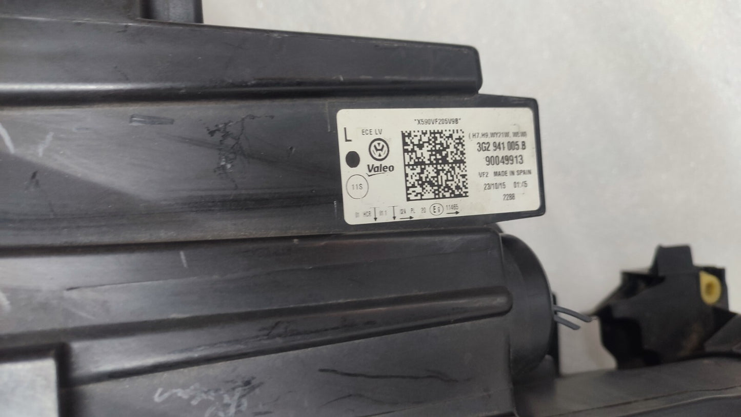 VOLKSWAGEN PASSAT FRONT HEADLIGHT LEFT PASSENGER SIDE HALOGEN B8 3G2941005B v178