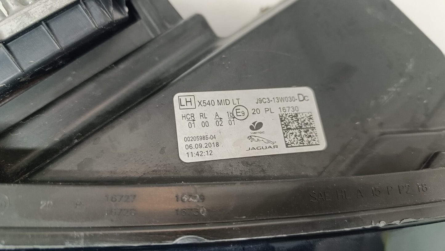 JAGUAR E PACE HEADLIGHT N/S PASSENGER SIDE J9C3 13W030 DC J9C313W030DC jlr66