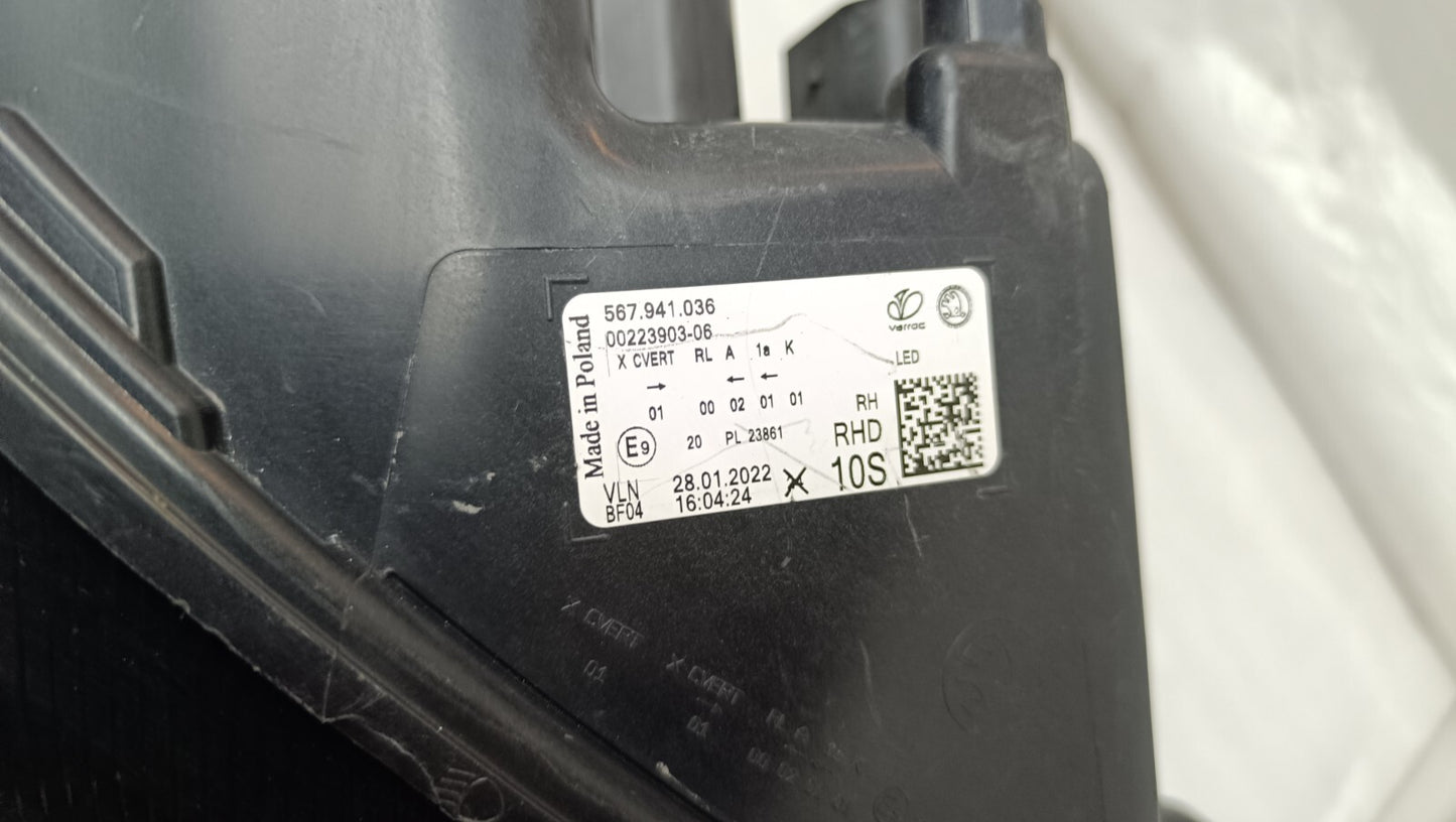 SKODA KODIAQ 2018-ON DRIVER SIDE LED HEADLIGHT GENUINE 567941036A sk109