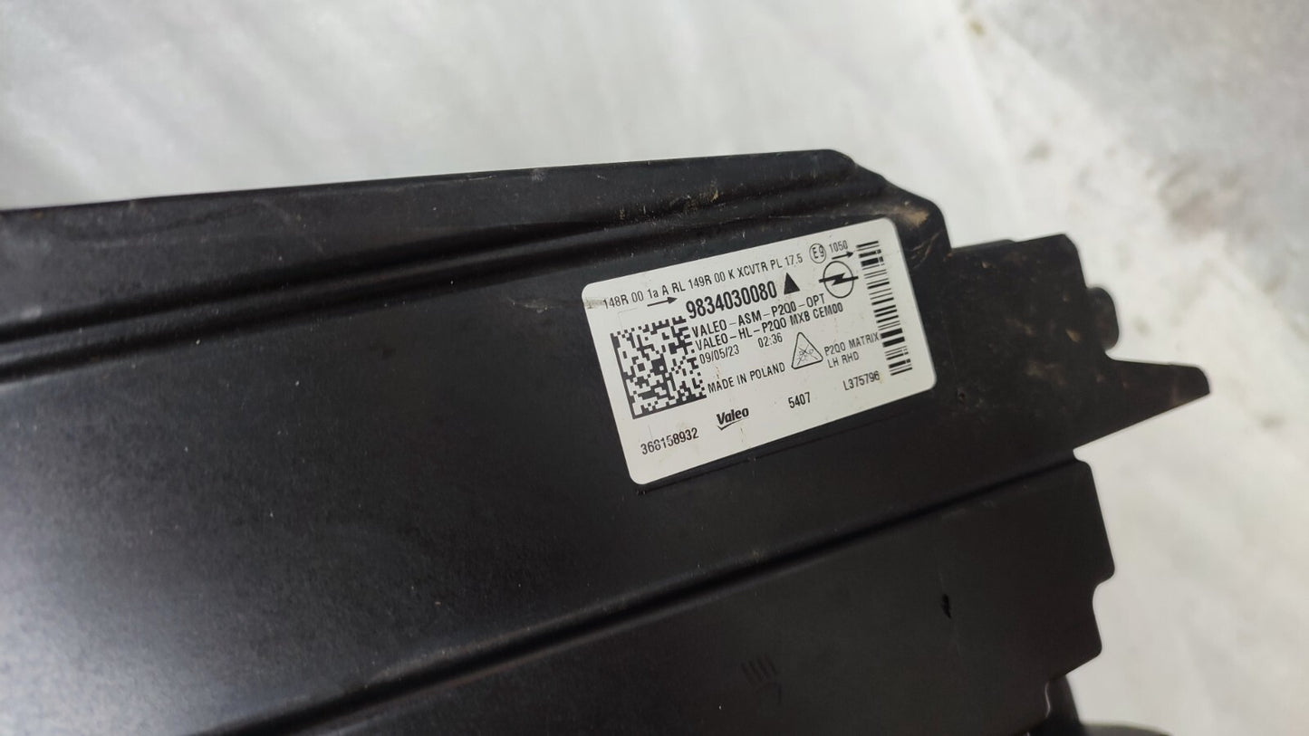 VAUXHALL MOKKA 2020-2023 FULL LED HEADLIGHT LEFT PASSANGER SIDE 9834030080 vx98