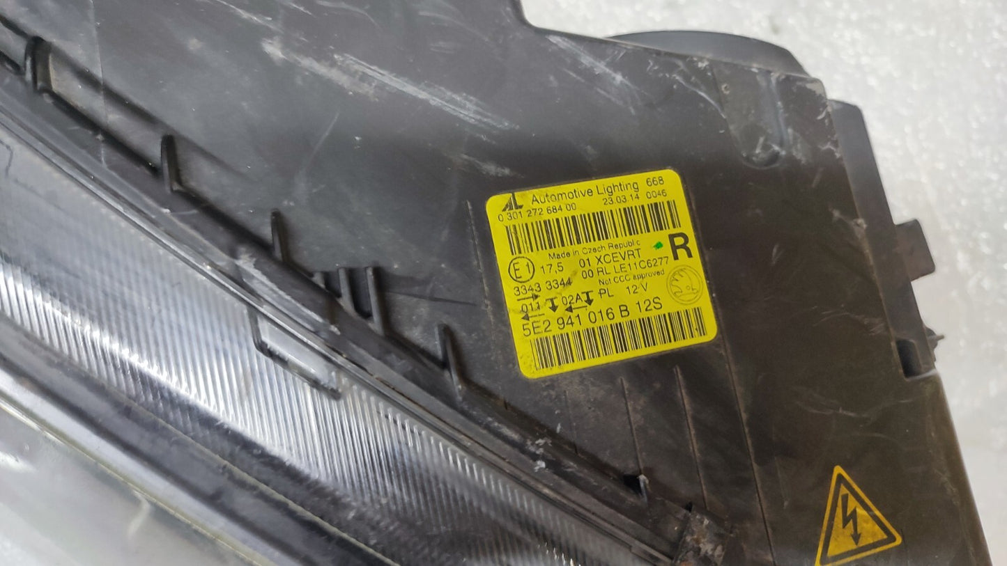 SKODA OCTAVIA 2013 - 2017 DRIVER XENON HEADLIGHT 5E2941016B