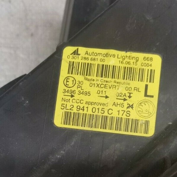 SKODA YETI 2013-17 NEARSIDE LEFT XENON LED HEADLIGHT GENUINE 5L2941015C skye27