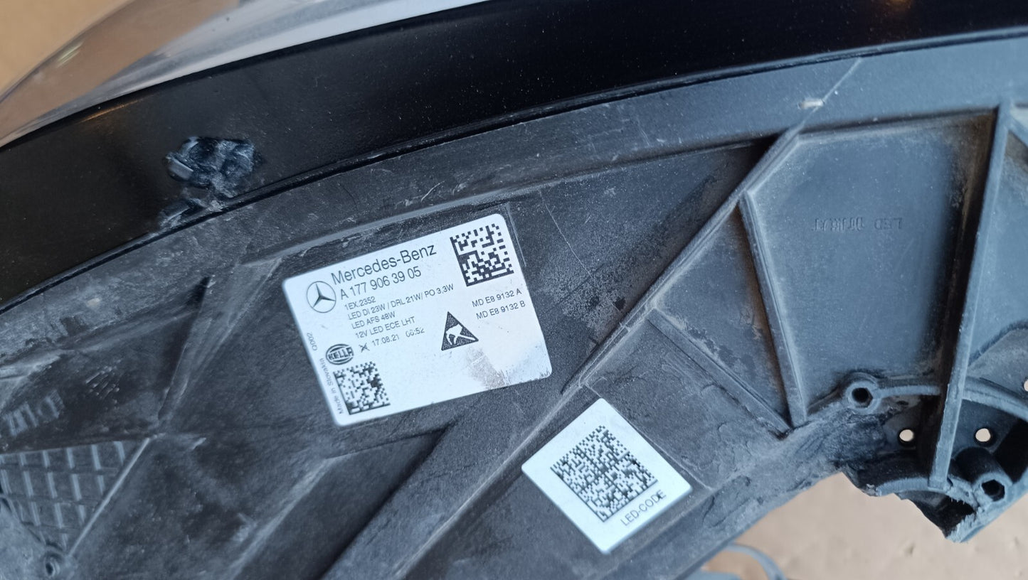MERCEDES A CLASS W177 2018+ PASSENGERSIDE HEADLIGHT A1779063905 m111